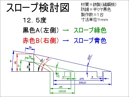縞鋼板、鉄板のスロープ:左右で段差が違う自家用車用のスロープを製作して東京都へ