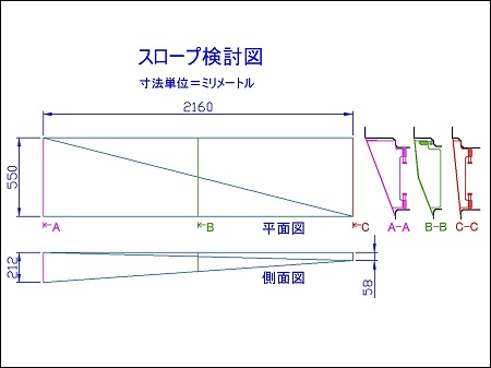 縞鋼板、鉄板のスロープ（段差プレート）:左右で高さが違うズレ止めストッパー付きの段差スロープを製作して兵庫県神戸市へ